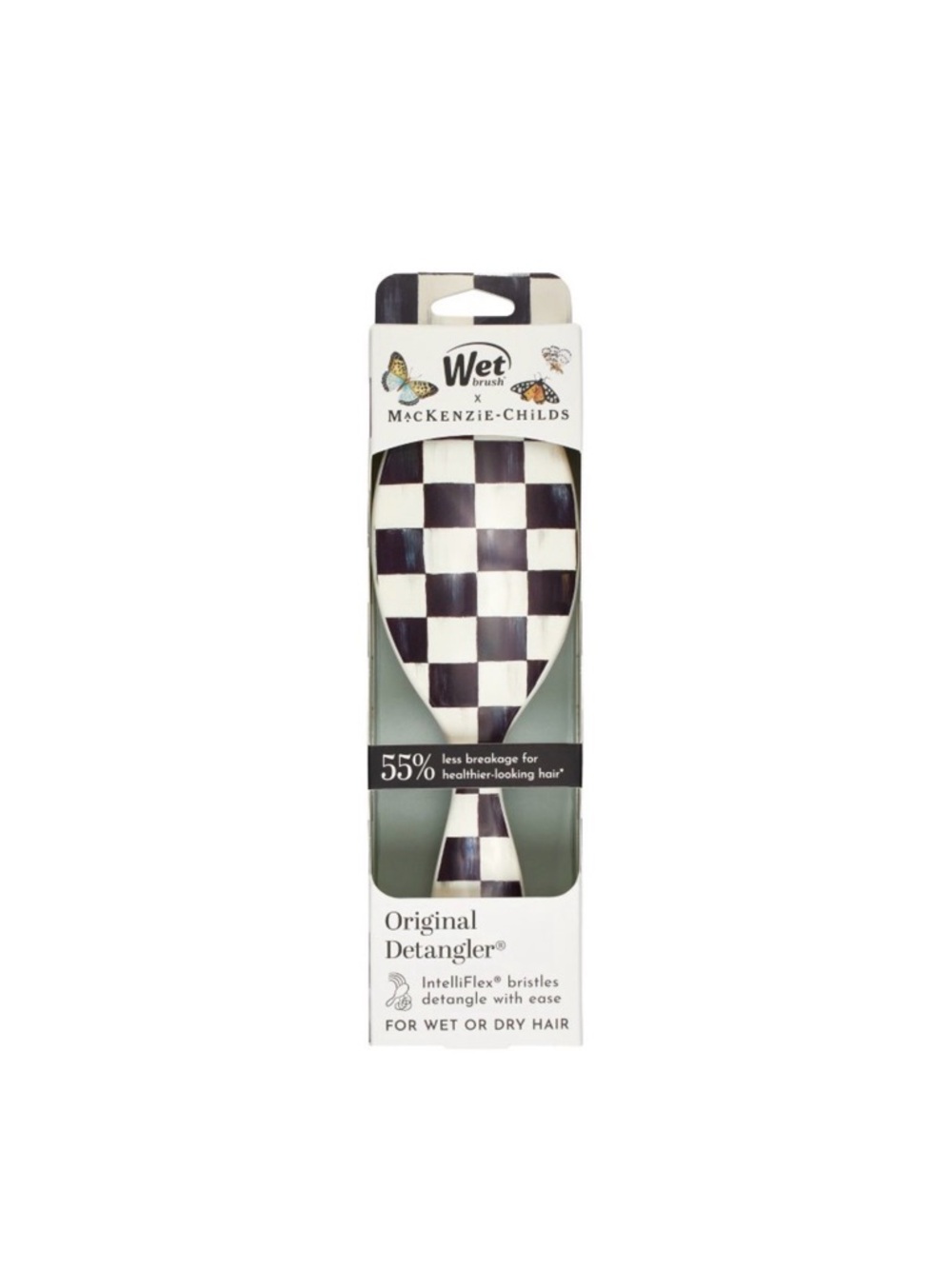 MacKenzie-Childs Black and White Checkered Wet Brush Original Detangler